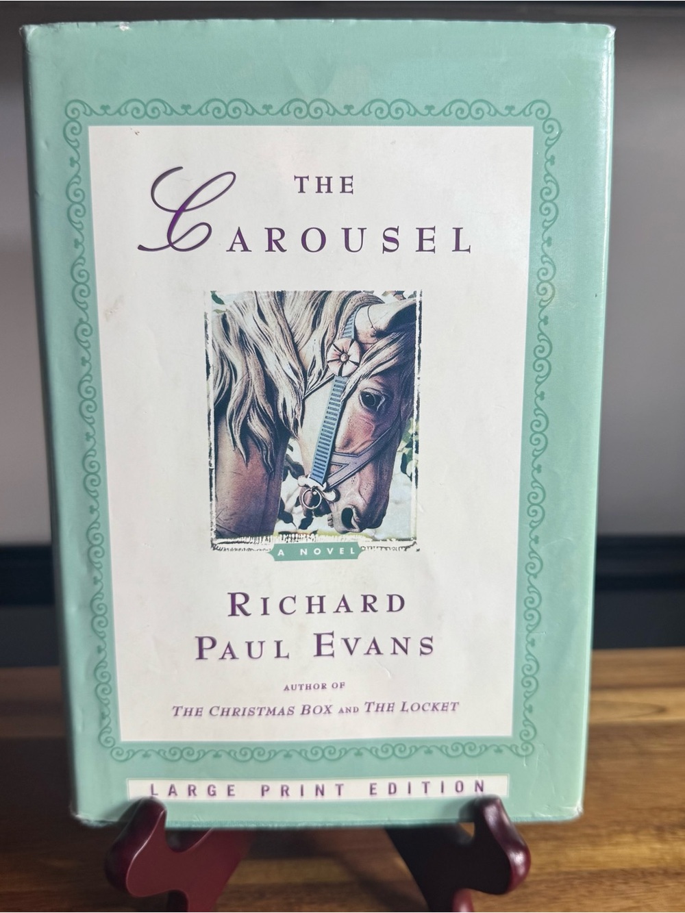 The Carousel by Paul Evans — Large Print Notebook in Mint Green